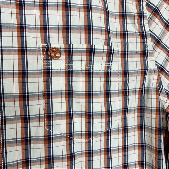 Timberland Size Large Men’s Plaid Short Sleeves Button Down Shirt - Picture 4 of 11